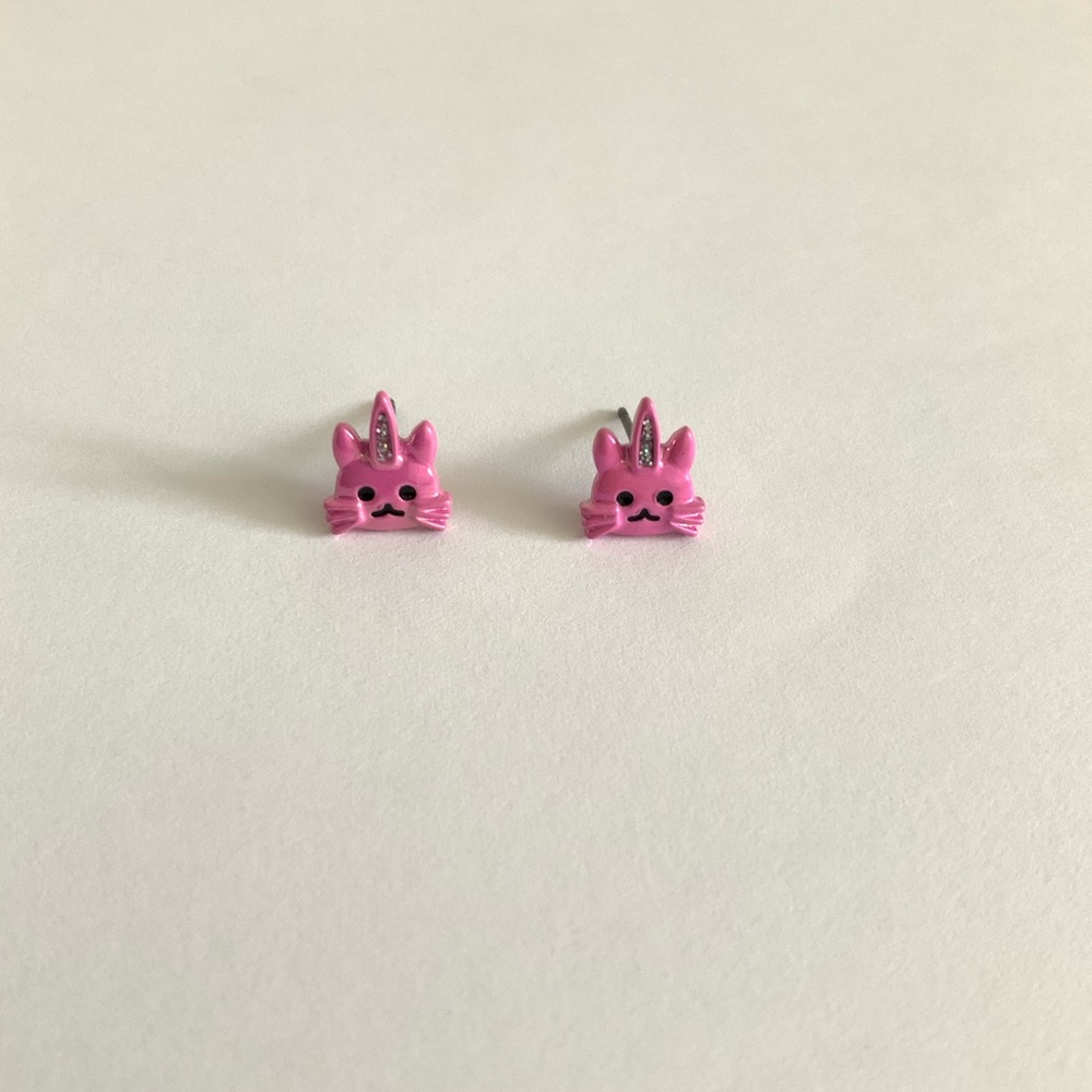 Pink Cat Unicorn Earrings